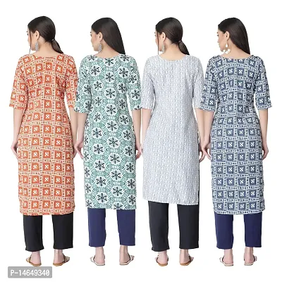 New Crepe Combo Printed Kurtis For Women Pack Of 4-thumb2