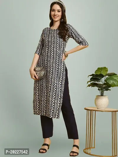 New Stylish Crepe Printed Kurti For Women-thumb0