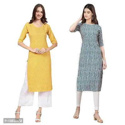 Stylish Digital Printed Women Crepe Kurta- Pack of 2