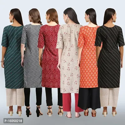 Women Stylish Crepe Printed Straight Kurta Combo-thumb2