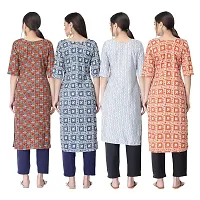 New Crepe Combo Printed Kurtis For Women Pack Of 4-thumb1