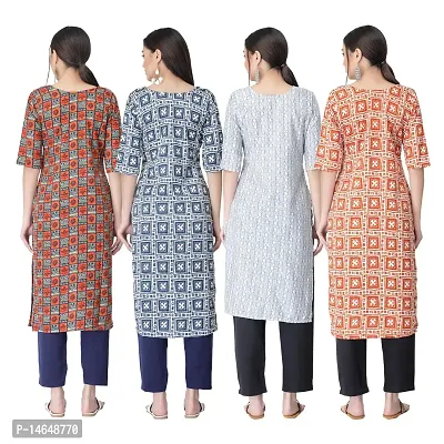 New Crepe Combo Printed Kurtis For Women Pack Of 4-thumb2