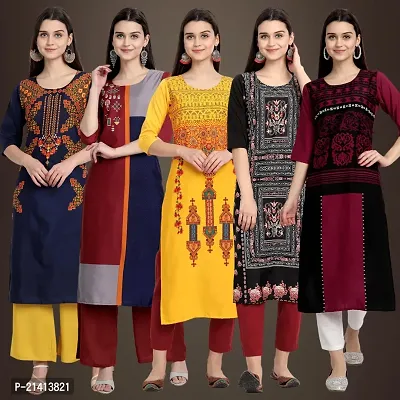 Fancy Crepe Kurtis For Women Pack Of 5