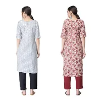 Attarctive Crepe Printed Straight Kurti Combo For Women Pack Of 2-thumb1