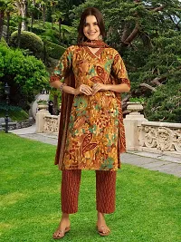 Fancy Cotton Blend Kurta Bottom And Dupatta Set For Women-thumb1