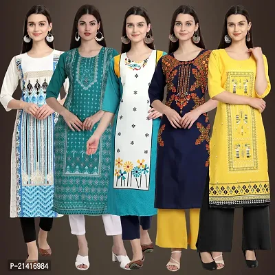 Fancy Crepe Kurtis For Women Pack Of 5