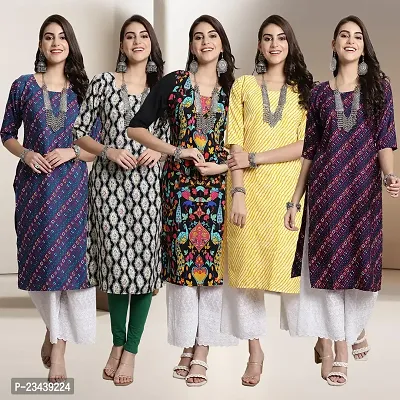 Fancy Crepe Kurtis For Women Pack Of 5-thumb0