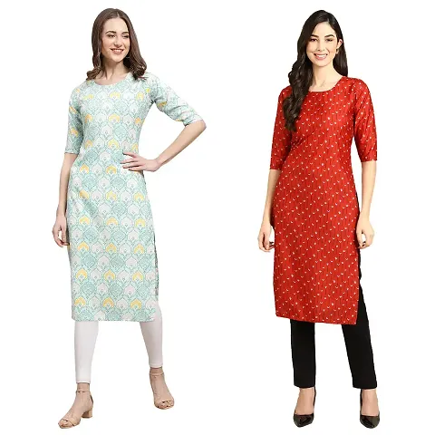 Stylish Crepe Printed Kurti - Pack of 2