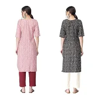 Attarctive Crepe Printed Straight Kurti Combo For Women Pack Of 2-thumb1