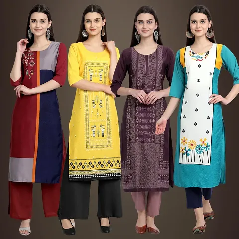 Stylish Fancy Crepe Kurtis Pack Of 4