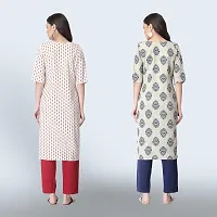 Women Stylish Crepe Ethnic Motif Casual Straight Kurta-thumb1