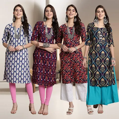 Fancy Crepe Kurtis for Women Pack Of 4