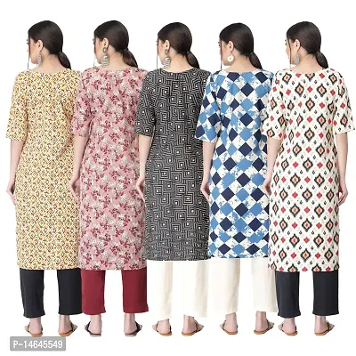 New Crepe Printed Kurtis Combo For Women Pack Of 5-thumb2