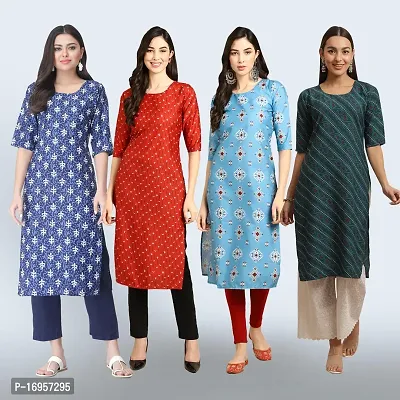 Women Stylish Crepe Straight Kurta-thumb0