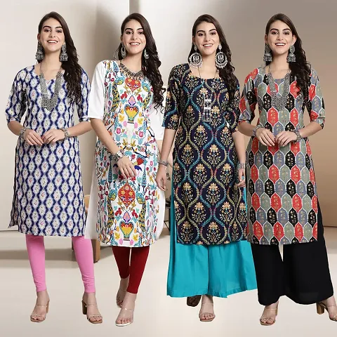 Fancy Crepe Kurtis for Women Pack Of 4