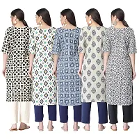 New Crepe Printed Kurtis Combo For Women Pack Of 5-thumb1