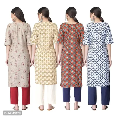 New Crepe Combo Printed Kurtis For Women Pack Of 4-thumb2