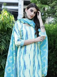 Stylish Yellow Cotton Printed Kurta Bottom and Dupatta Set For Women-thumb3