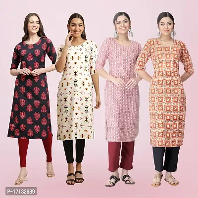 Women Stylish Crepe Printed Straight Kurta-thumb0