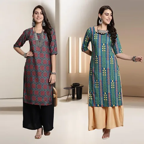 Fancy Rayon Kurtis For Women Pack Of 2