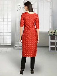 Stylish Red Crepe Stitched Kurta For Women-thumb3