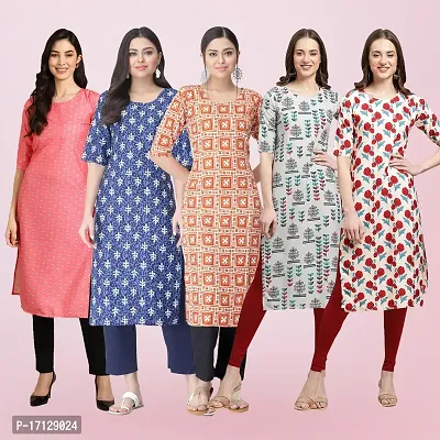 Women Stylish Crepe Printed Straight Kurta-thumb0