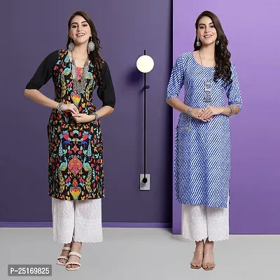 Fancy Crepe Kurtas For Women Pack Of 2-thumb0