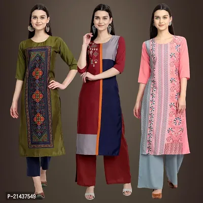 Fancy Crepe Kurtis for Women Pack Of 3