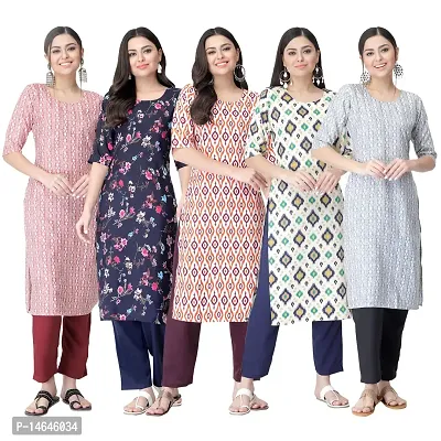 New Crepe Printed Kurtis Combo For Women Pack Of 5