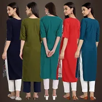 Fancy Crepe Kurtis For Women Pack Of 5-thumb1