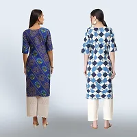 Women Stylish Crepe Ethnic Motif Casual Straight Kurta-thumb1