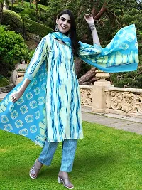 Fancy Cotton Blend Kurta Bottom And Dupatta Set For Women-thumb2