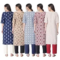 New Crepe Printed Kurtis Combo For Women Pack Of 5-thumb1