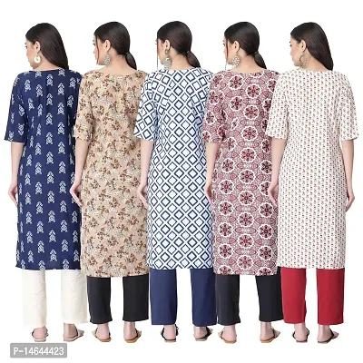 New Crepe Printed Kurtis Combo For Women Pack Of 5-thumb2