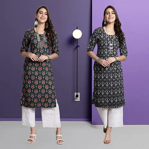 Fancy Rayon Kurtis For Women Pack Of 2