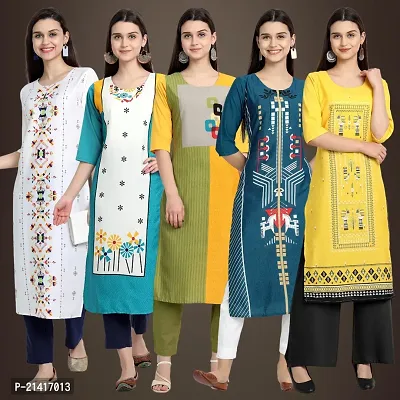 Fancy Crepe Kurtis For Women Pack Of 5-thumb0