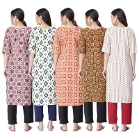 New Crepe Printed Kurtis Combo For Women Pack Of 5-thumb1