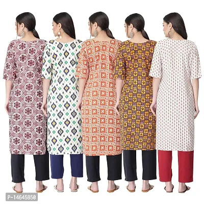 New Crepe Printed Kurtis Combo For Women Pack Of 5-thumb2