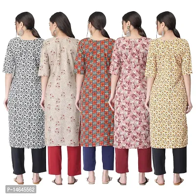 New Crepe Printed Kurtis Combo For Women Pack Of 5-thumb2