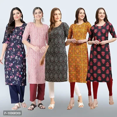 Women Stylish Crepe Printed Staright Kurta