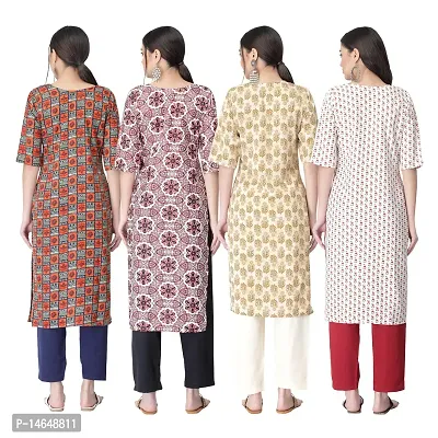 New Crepe Combo Printed Kurtis For Women Pack Of 4-thumb2