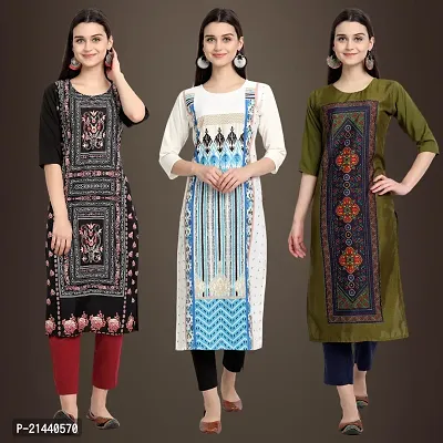 Fancy Crepe Kurtis for Women Pack Of 3-thumb0