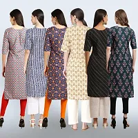 Women Stylish Crepe Printed Straight Kurta Combo-thumb1