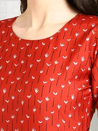 Stylish Red Crepe Stitched Kurta For Women-thumb4