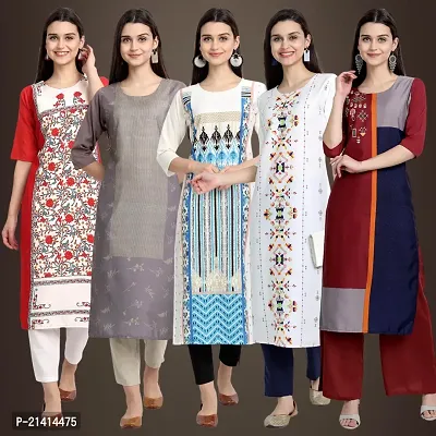 Fancy Crepe Kurtis For Women Pack Of 5