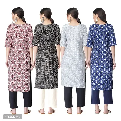 New Crepe Combo Printed Kurtis For Women Pack Of 4-thumb2