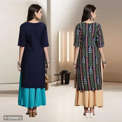 Fancy Rayon Kurtis For Women Pack Of 2-thumb2