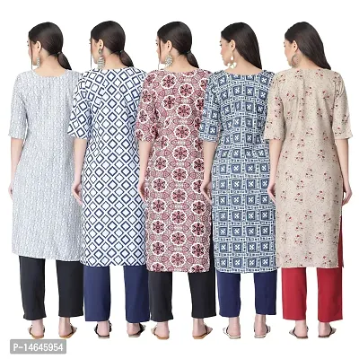 New Crepe Printed Kurtis Combo For Women Pack Of 5-thumb2