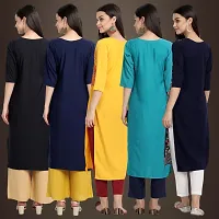 Fancy Crepe Kurtis For Women Pack Of 5-thumb1