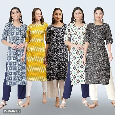 Women Stylish Crepe Printed Staright Kurta